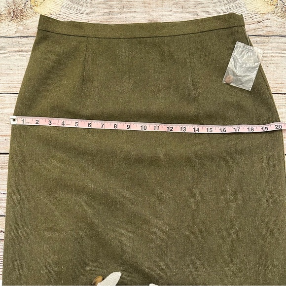 Vintage 90s Green Maxi Skirt 12 Western Southwest Heritage Preppy Equestrian - Picture 7 of 8